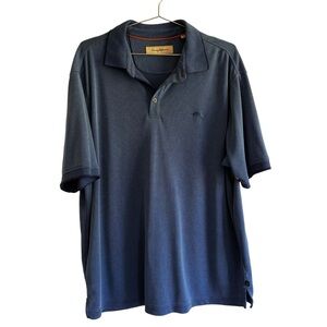 Tommy Bahama Men’s Polo Shirt‎ Blue Patterned Modal Blend Short Sleeve Size XL